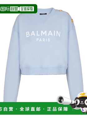 香港直邮BALMAIN 女士针织毛衣 EF1JQ002BB02SOY SS2025 蓝色