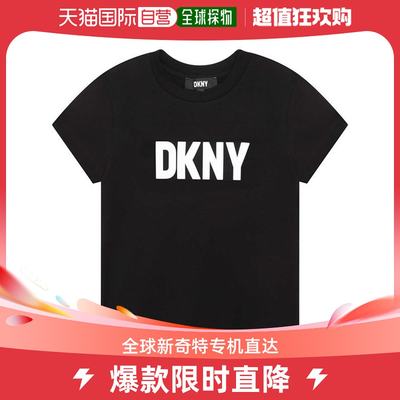 香港直邮潮奢 Dkny 唐可娜儿 女童DKNY TS Jn34 漆皮徽标上衣童装