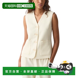 自营Theory Zig Zag Stitch Vest - white 美国奥莱直发