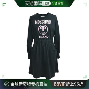 香港直邮Moschino奧莉佛女士连衣裙黑色长款 2555 426 圆领A0441