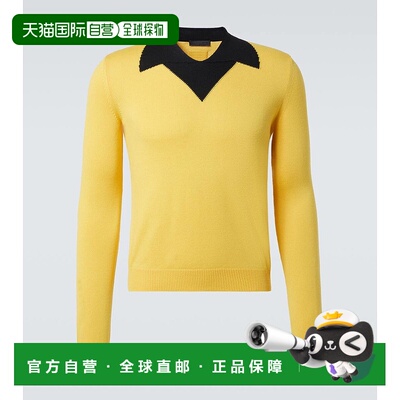 1h可退 香港直邮Prada 普拉达 男士 Trompe l'œil 初剪羊毛毛衣