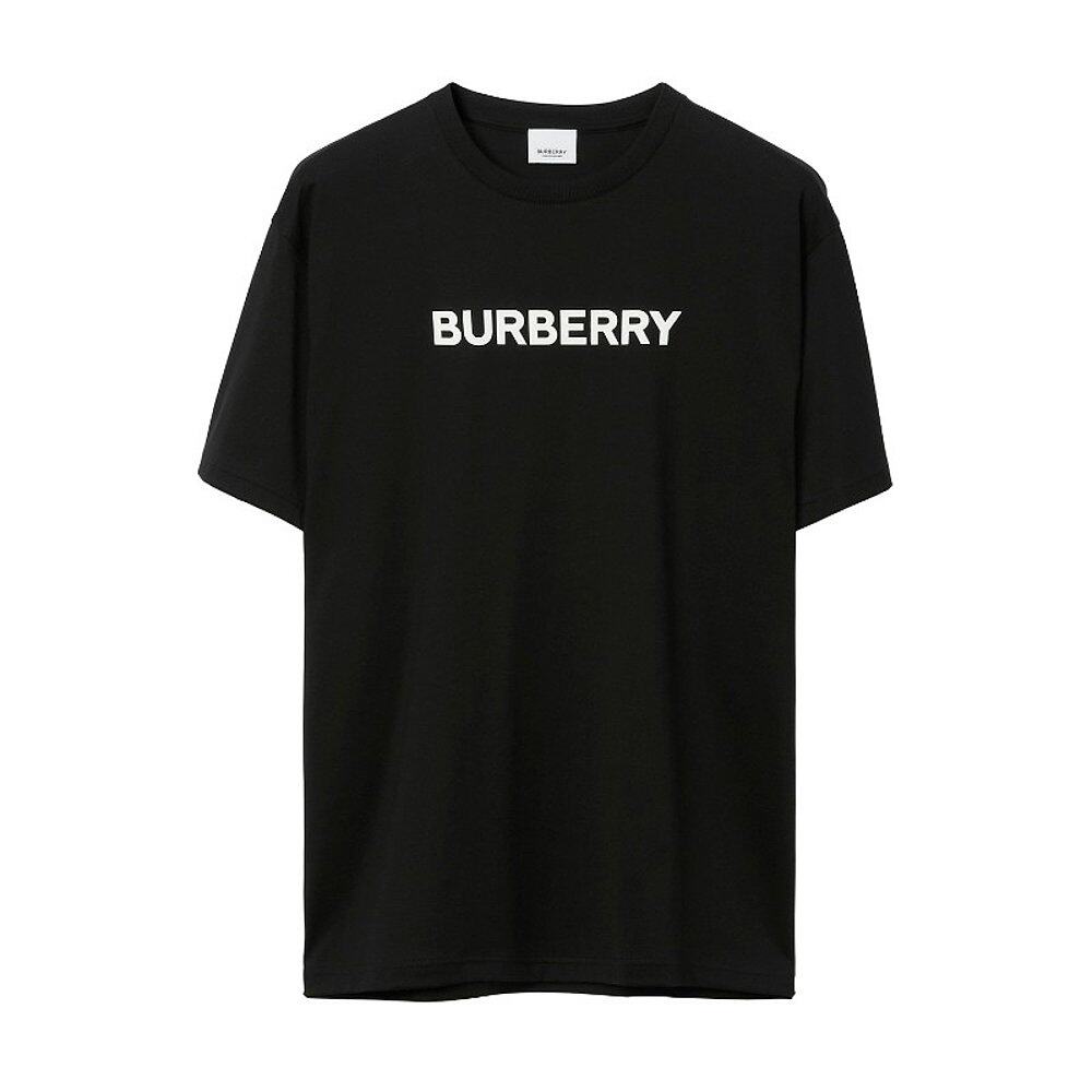 BURBERRY/博柏利 男士棉质灰色徽标字母印花短袖T恤
