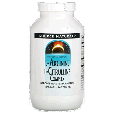 香港直发Source naturals源美片剂L-精氨酸L-瓜氨酸240片补充剂