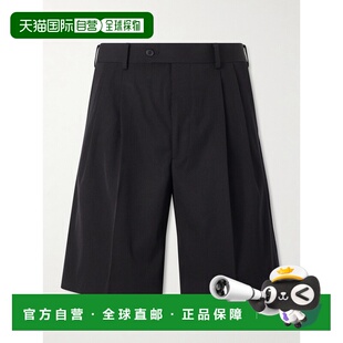 1h可退 AURALEE 男士 阔腿褶裥羊毛斜纹布短裤 A26SP05MG