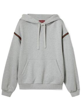 GUCCI 男士针织毛衣 768444XJG2X1160 AW2024 灰色 连帽卫衣