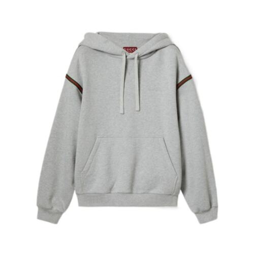 GUCCI 男士针织毛衣 768444XJG2X1160 AW2024 灰色 连帽卫衣