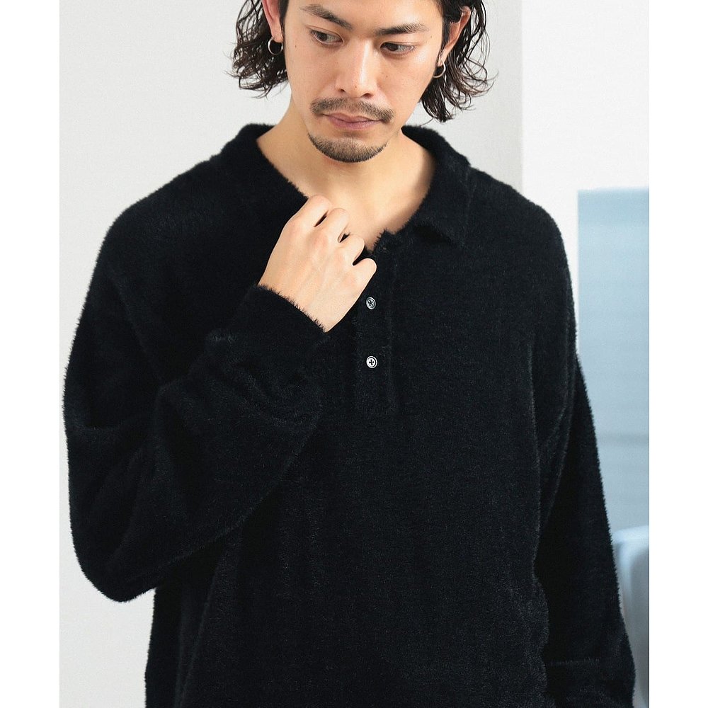 B:MING by BEAMS 男士12号针光泽短袖Polo衫 92150350147