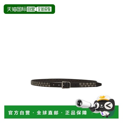 1h可退 香港直邮Lemaire 男士 Rio 铆钉皮带深褐色腰带 BE0006LL0