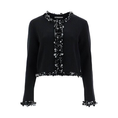 TORY BURCH 女士针织毛衣 164511001 SS2025 黑色 MAGLIERIA