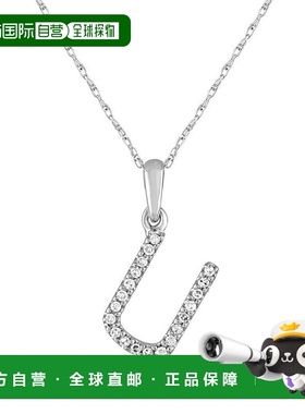 自营 sabrina14k 白金和钻石初始项链 - 白色 u 美国奥莱直发礼物
