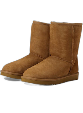 【美国直邮】ugg 女士 靴子防水雪地靴麂皮进口皮面一脚蹬
