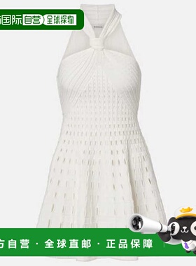 1h可退 香港直邮Simkhai 女士 Jenna 挂脖迷你连衣裙 white白色