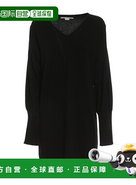香港直邮Stella McCartney 黑色V领连衣裙 604331S2293
