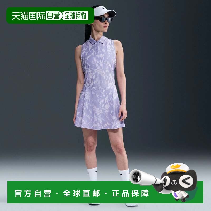 自营Nike dri-fit polo衫女式紫色胜利印花无袖高尔夫KFC823-紫色