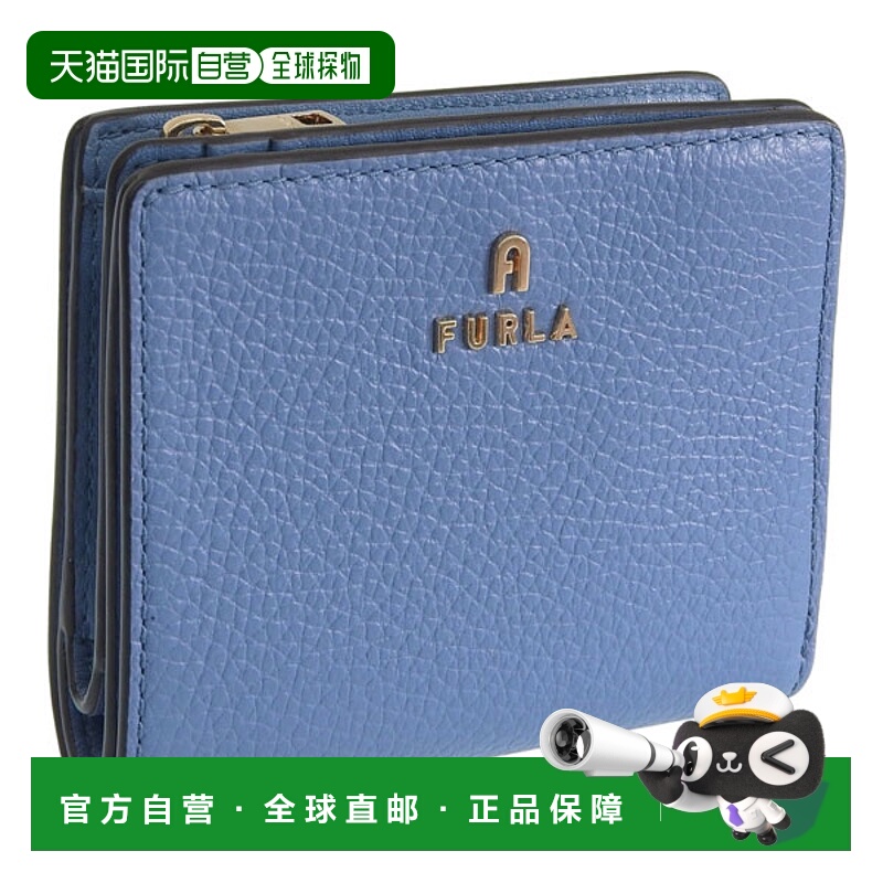 日本直邮FURLA 女士对折钱包皮革蓝色FURLA CAMELIA S COMPACT WA