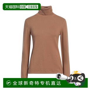 香港直邮潮奢 麦斯玛拉 1h可退 MaxMara brown棕色 女士 高领上衣