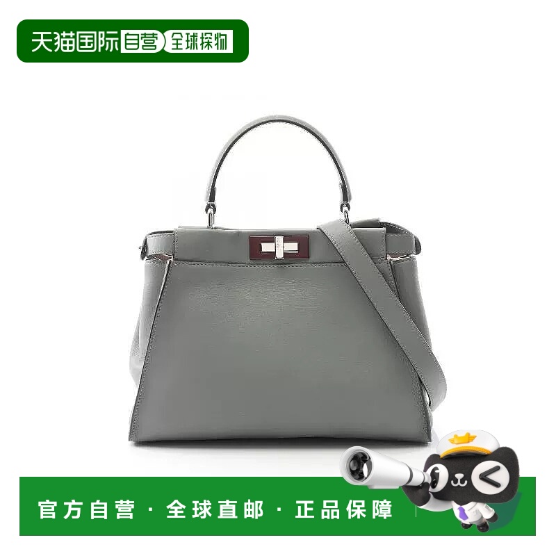 1h可退 日本直邮中古Fendi芬迪女包A级95新Peekaboo牛皮斜挎包绿B