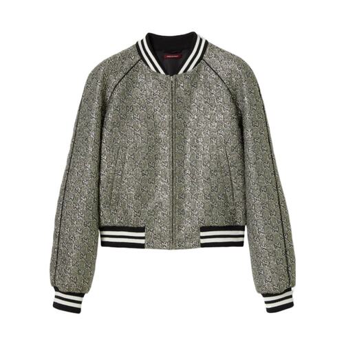 GUCCI 男士夹克 813282ZARWY1098 SS2025 灰色 长袖休闲夹克
