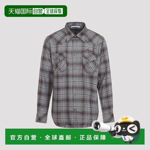 香港直邮ACNE STUDIOS 男士衬衫 BB0715BQ9 AW2026 灰色 格纹纽扣