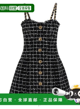 香港直邮BALMAIN 女士连衣裙 GF1R5163XL62EAB SS2026 黑色