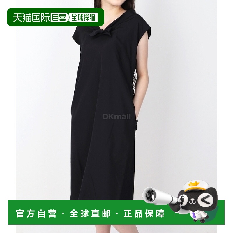韩国直邮margaret howell女士V领连衣裙黑色丝质wodr0502s24lce