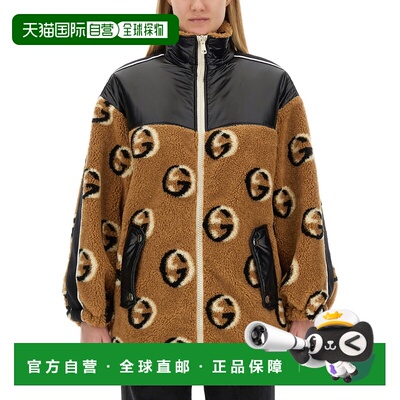 香港直邮GUCCI 女士西服 767009XJF7Q2184 AW2025 棕色 羊毛徽标