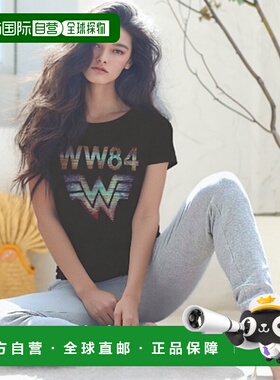 自营 gildan神奇女侠 84 静态电视线短袖女式 T 恤/T 恤 - 炭灰色