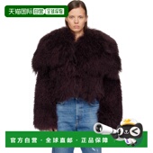 酒红色毛皮飞行员夹克 1h可退 260 Attico 女士 香港直邮潮奢 The