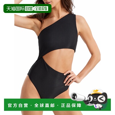 自营Beach Riot女式Celine纯色连体衣-黑色泳衣 美国直发奥莱