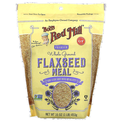 香港直邮鲍勃红磨坊熟亚麻籽粉即食代餐膳食粉16 盎司（453 克）