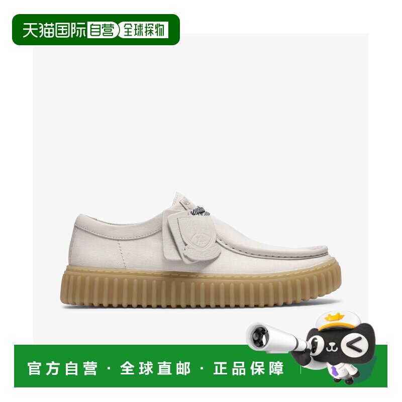 日本直邮Clarks 男士 帆船鞋Torhill Lo 白色帆布款 26187380图片