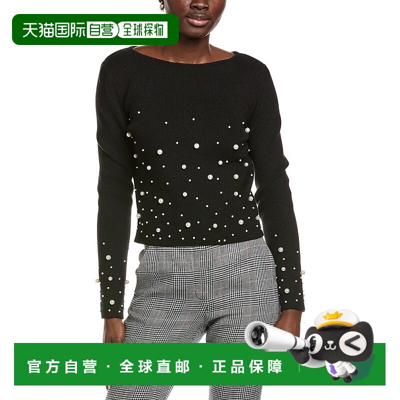 自营Endless Rose Pearl-Embellished Sweater - black 美国奥莱