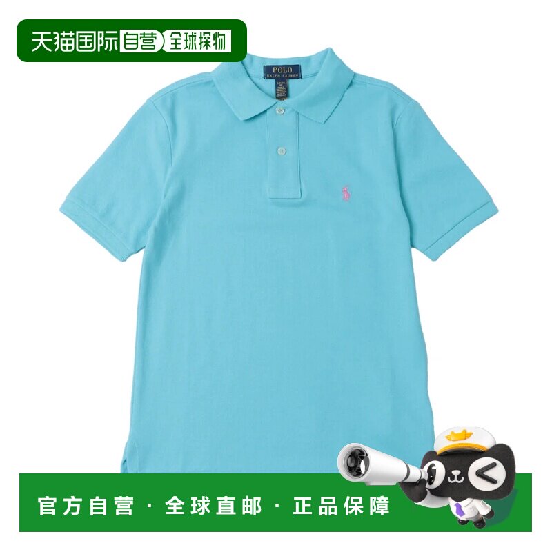 日本直邮Ralph Lauren 男童学院风蓝色短袖POLO衫