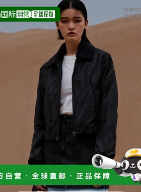 1h可退 香港直邮FENDI 女士夹克 FAN172AT85F0GME SS2025 黑色 徽