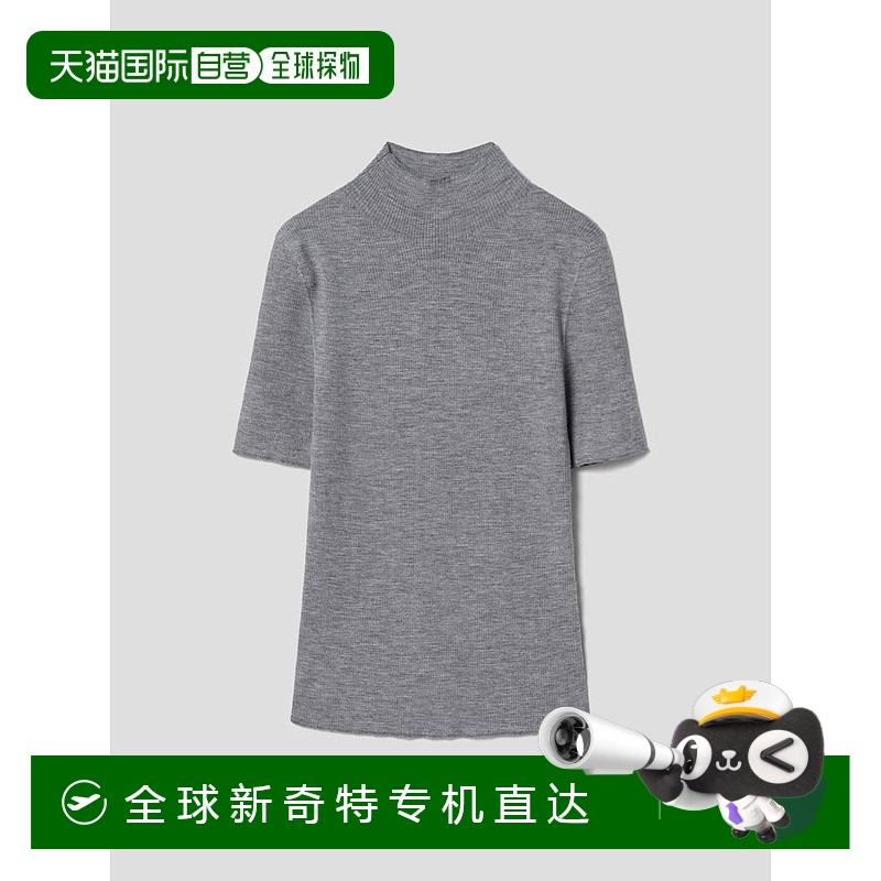 韩国直邮Theory 女士 Regal Merino Leenda 高领套头衫-Lt Htr Gr