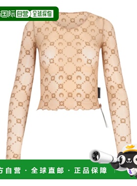 1h可退 香港直邮奢淘 Marine Serre 长袖图案T恤 女 WTS012ACJER0