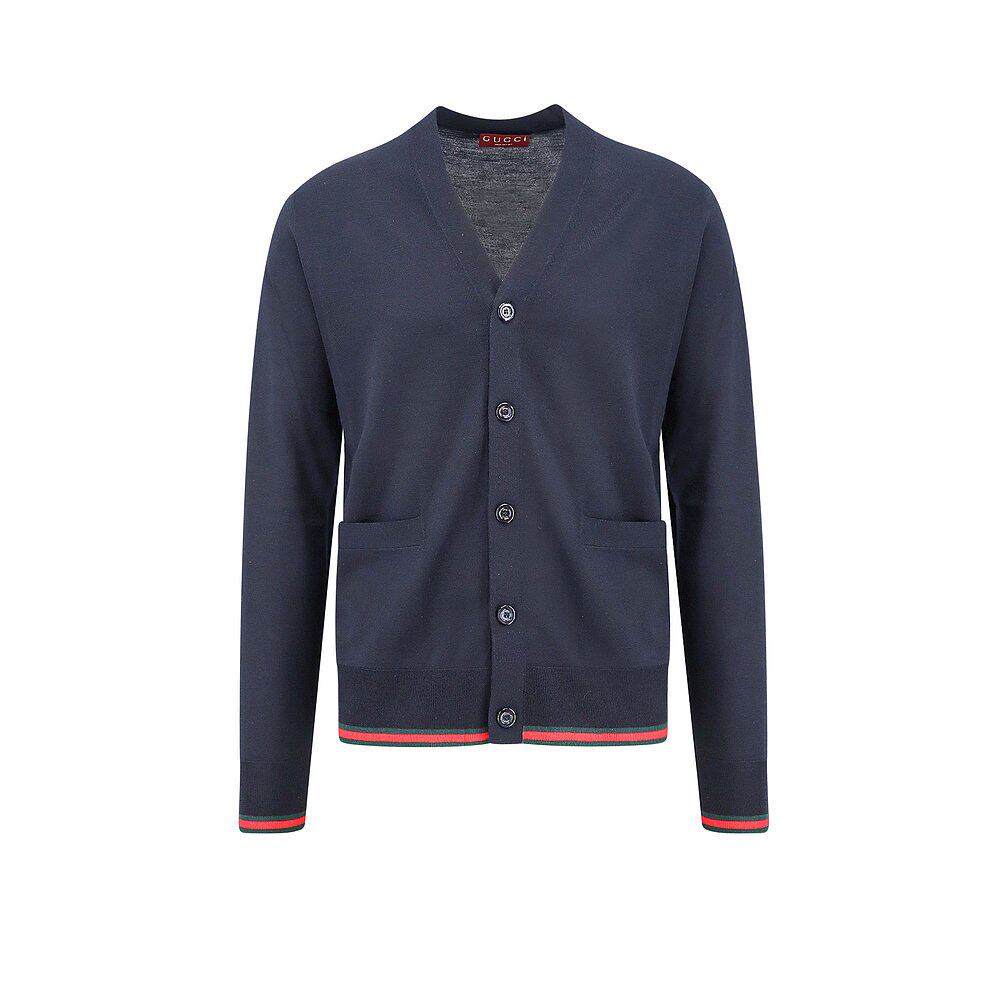 GUCCI 男士针织毛衣 814529XKEJV4060 SS2025 黑色