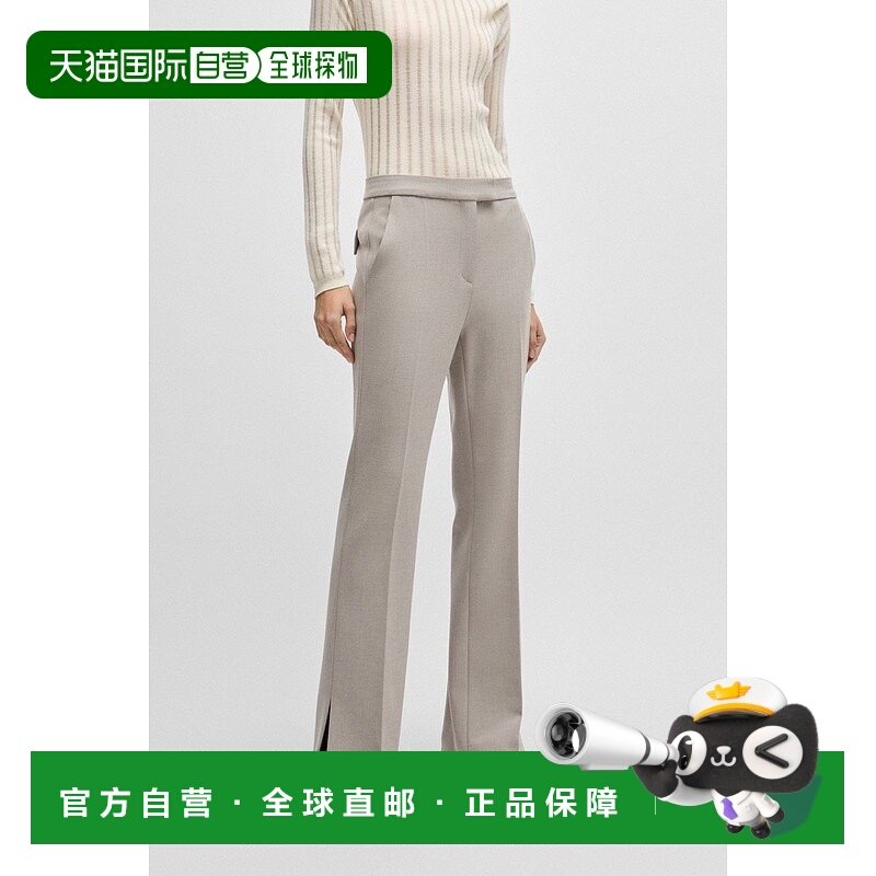 自营欧洲直邮HUGO BOSS雨果BOSS BLACK 高腰喇叭裤新款女装休闲裤