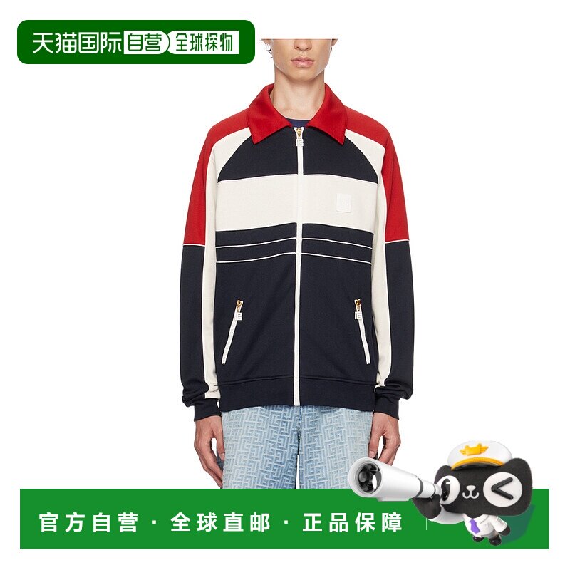 香港直邮BALMAIN 男士夹克 BH1TF435JG70BLEU AW2023 黑色 拼接拉