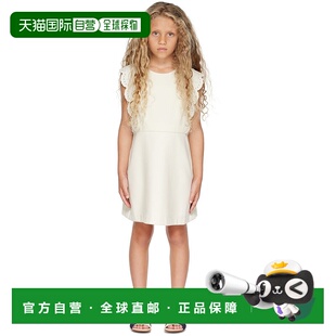 香港直邮潮奢 灰白色刺绣儿童连衣裙童装 Chloe 女童 蔻依 1h可退