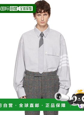 1h可退 香港直邮潮奢 Thom Browne 汤姆 布朗 男士 灰色 Woven Fl