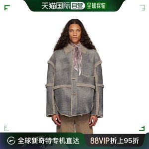 香港直邮潮奢 Acne Studios 艾克妮 男士 灰色拼接毛皮夹克 B7013