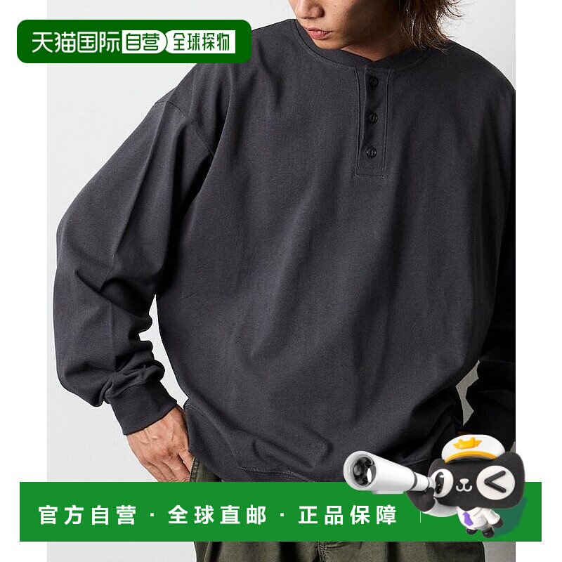 1h可退日本直邮上衣T恤白色休闲风黑色长袖男女青年