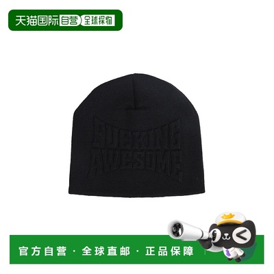 1h可退 日本直邮FUCKING AWESOME 男装 全黑立体压胶标针织帽 FAK