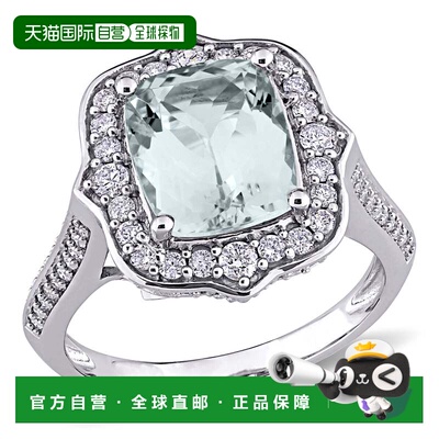 自营 Mimi & Max 3 1/2ct TGW Aquamarine 5/8ct TW Diamond Vint