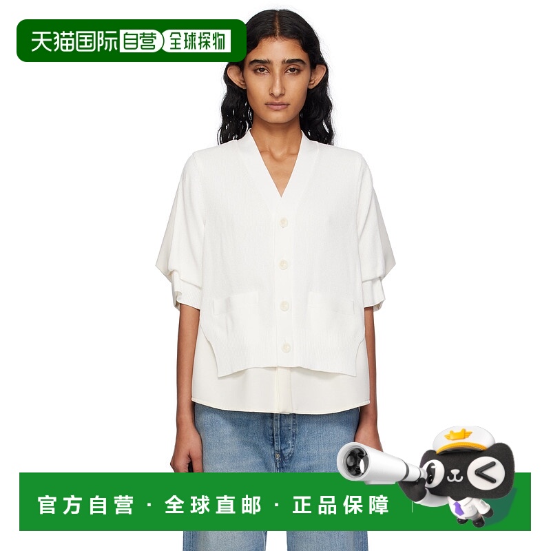 香港直邮潮奢 Sacai 女士 灰白色 Suiting Mix Knit 开衫 2507953