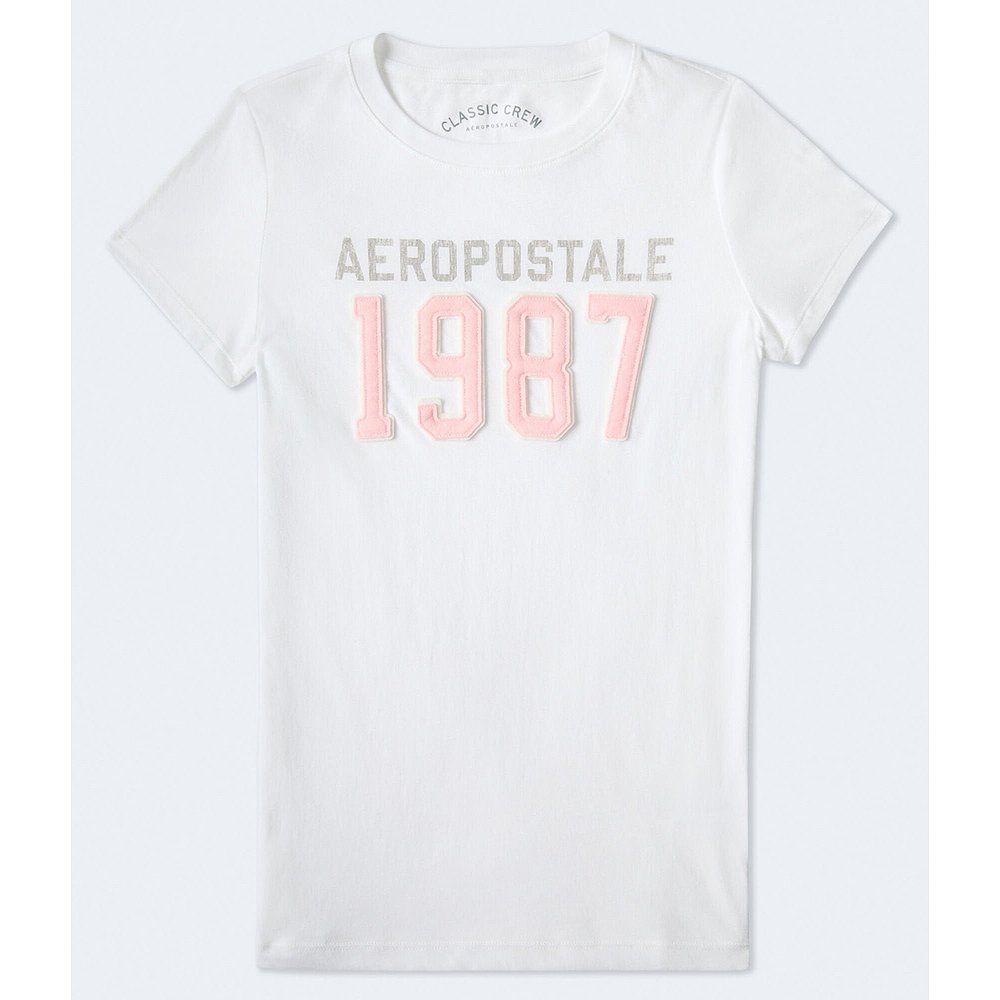 【美国奥莱】直发 Aeropostale 1987 贴花图案 T 恤 - 漂白