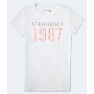 【美国奥莱】直发 Aeropostale 1987 贴花图案 T 恤 - 漂白