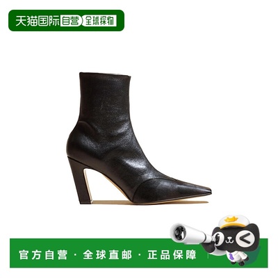 1h可退 香港直邮KHAITE 女士 Nevada 皮质短靴 black黑色 舒适时