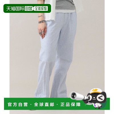 1h可退 日本直邮BEAMS BOY 条纹格子休闲裤阔腿裤